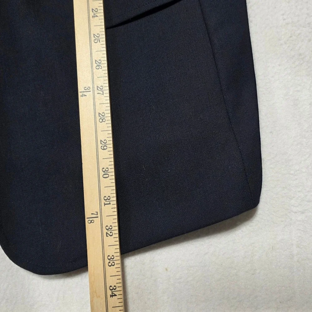 Tommy Hilfiger‎ Mens Navy Blue Worsted Wool Two Button Blazer 44L Sport Coat